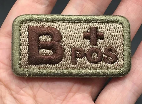 Army Green Blood Type Embroidery Patch Hook&loop Medic Badge ABO POS NEG Label 8 Blood Groups Sign for Tactical Backpack Casque