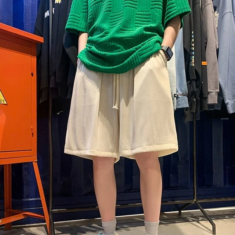 

Мужские короткие брюки с карманами, мешковатые широкие свободные шорты для мужчин, повседневные Xxl, популярные предложения, одежда в корейском стиле, эластичная одежда