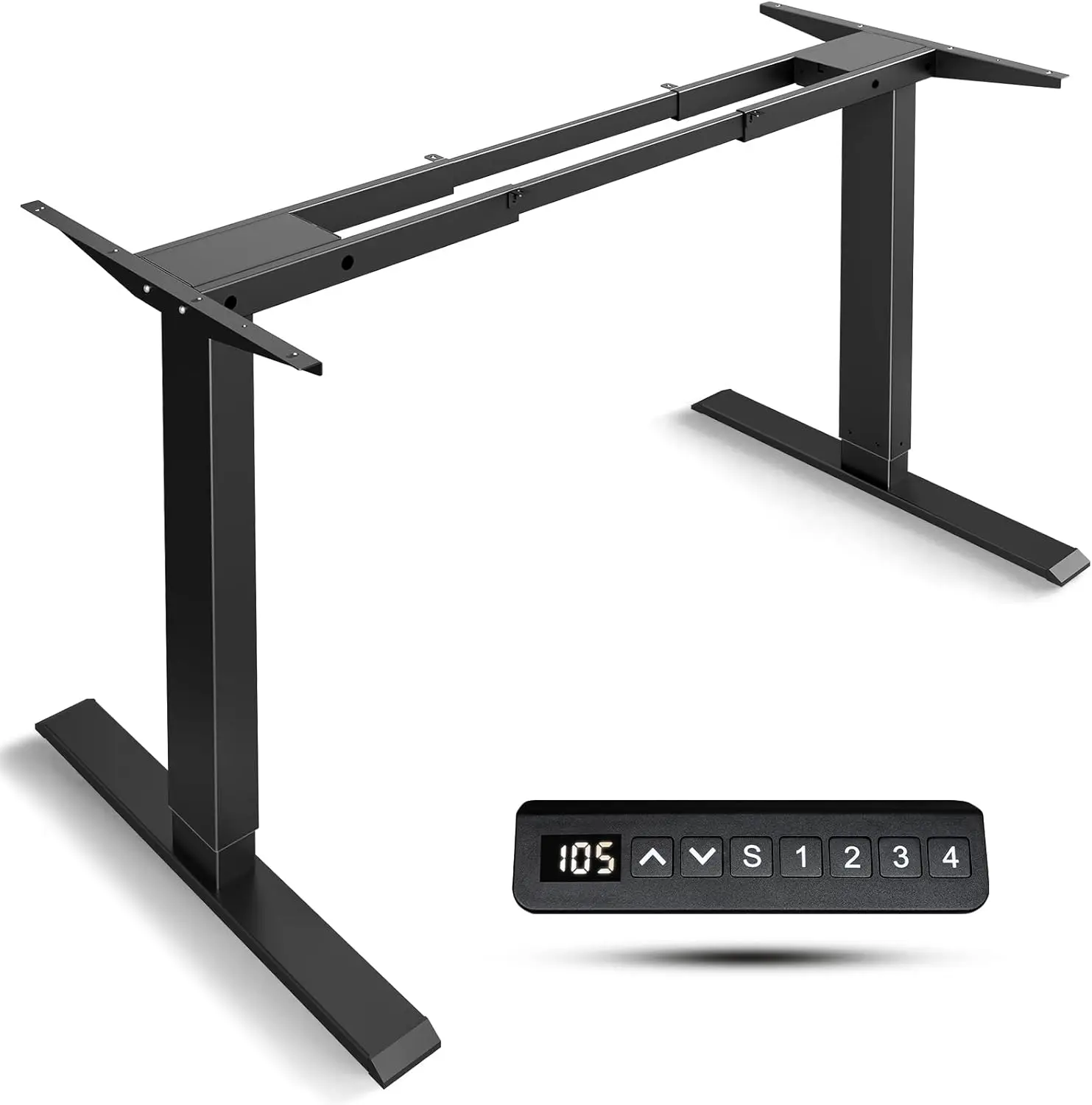 Dual Motor Standing Desk Frame- Height Adjustable Electric Desk Legs, Heavy Duty Sit To Stand Up Desk Base, 4 Memory Settings