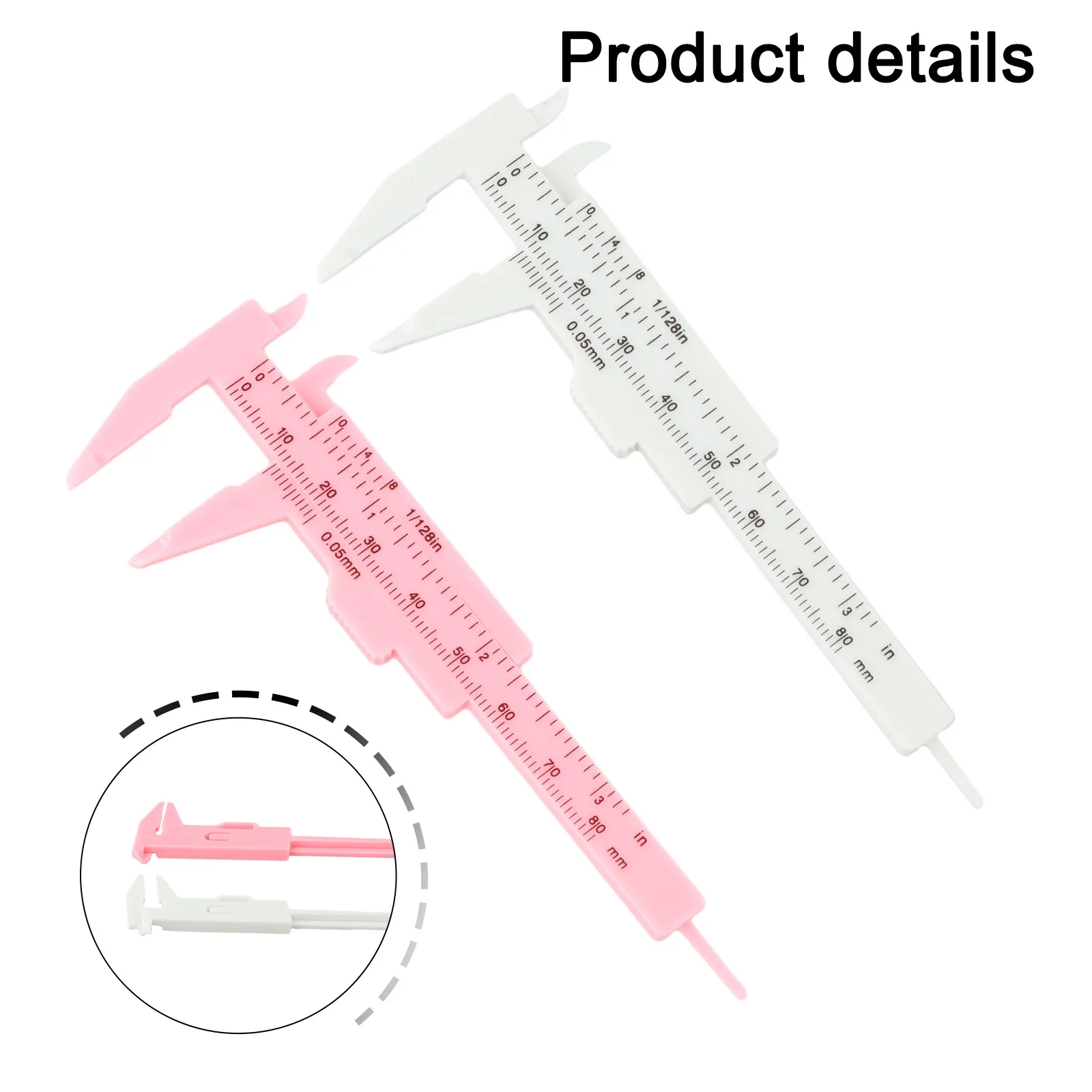 23222111111    2pcs 80mm Mini Plastic Sliding Vernier Caliper Gauge Measure Tool Ruler Micrometer Hand Tool Easy To Use