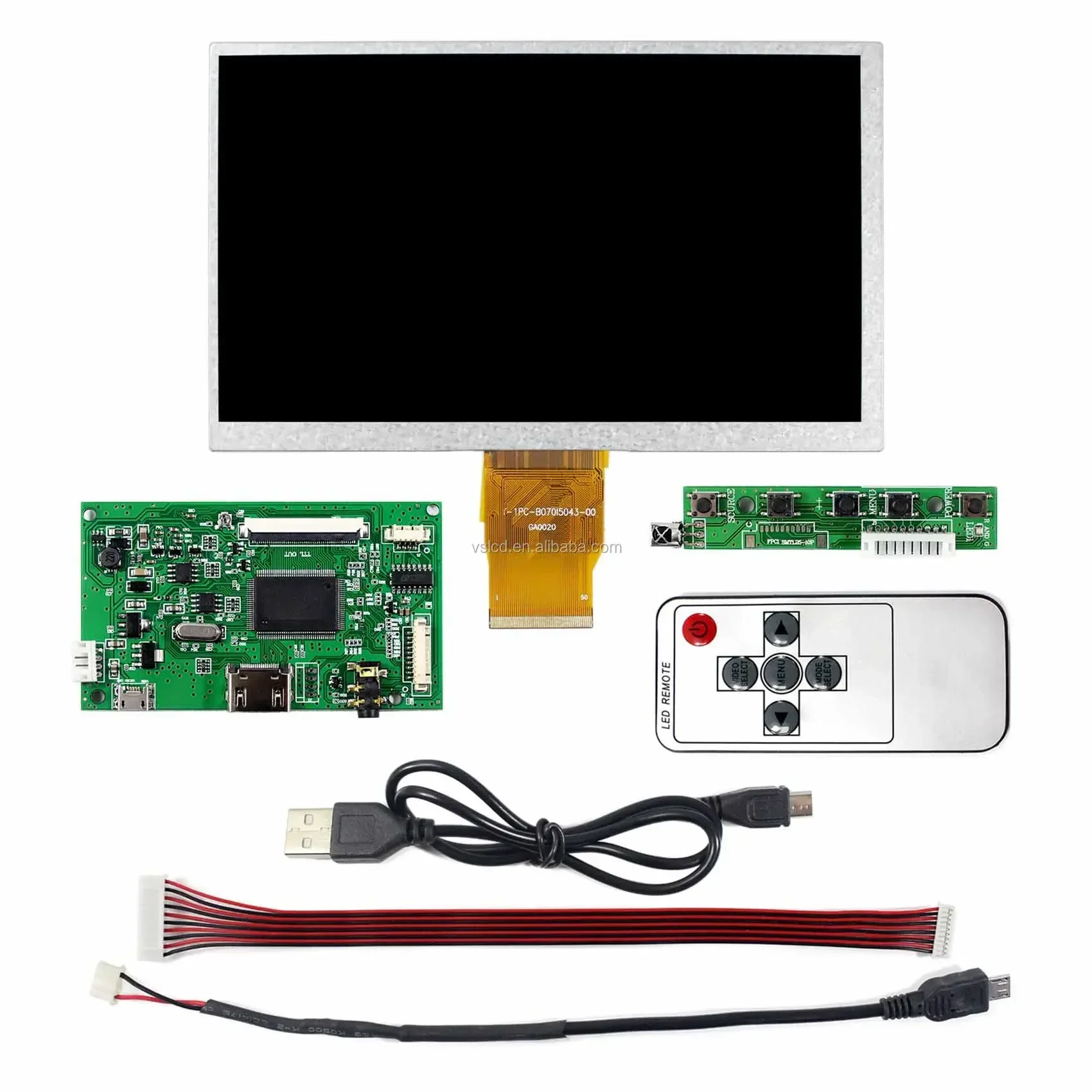 Raspberry Pi 7inch LCD Screen Display 1024x600 Module With HD MI Signal Input Interface LCD Controller Board TV Board