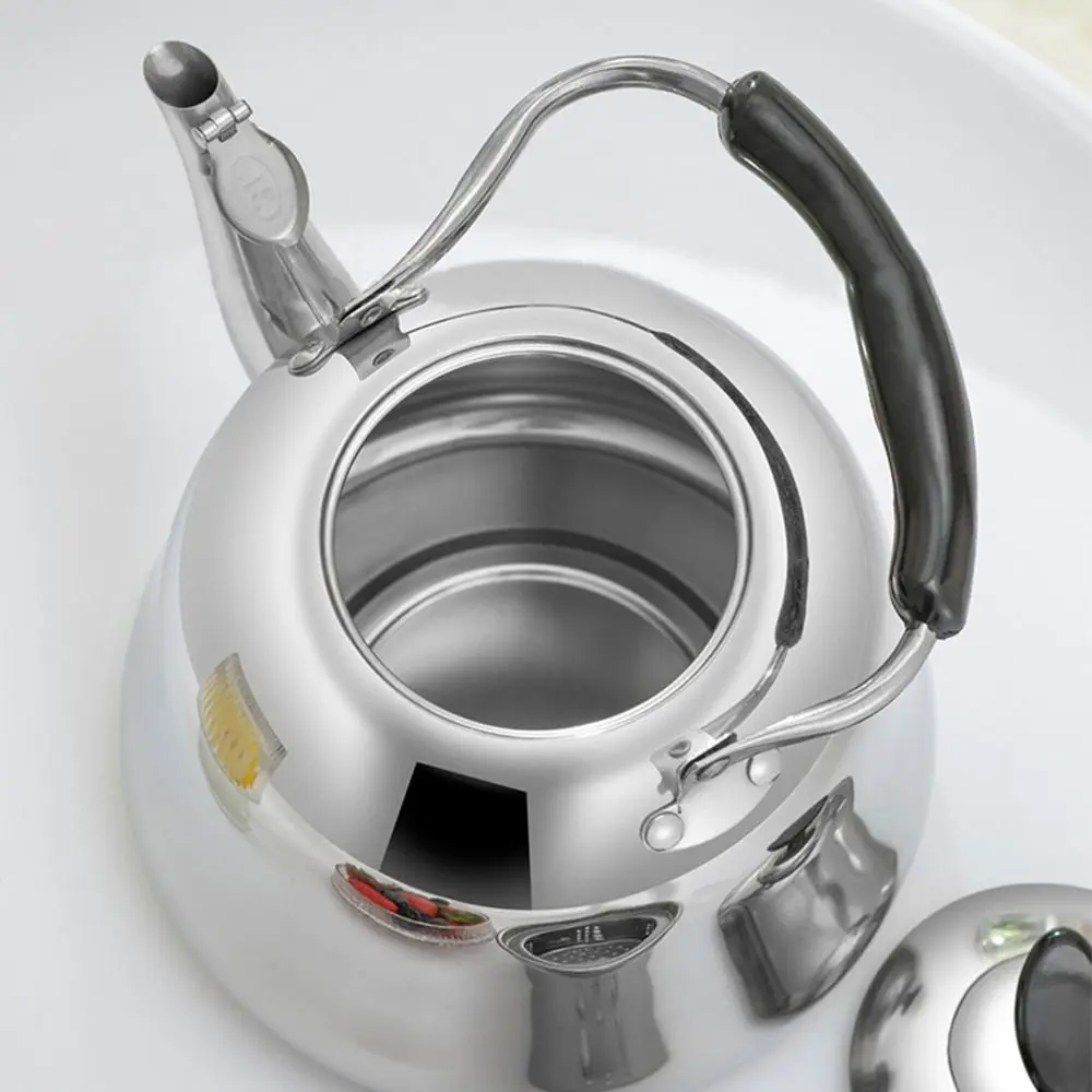 Stainless Steel Whistling Teakettle Large Capacity Thickened Tea Kettle Gas Stove Induction Cooker Fast Heating Base