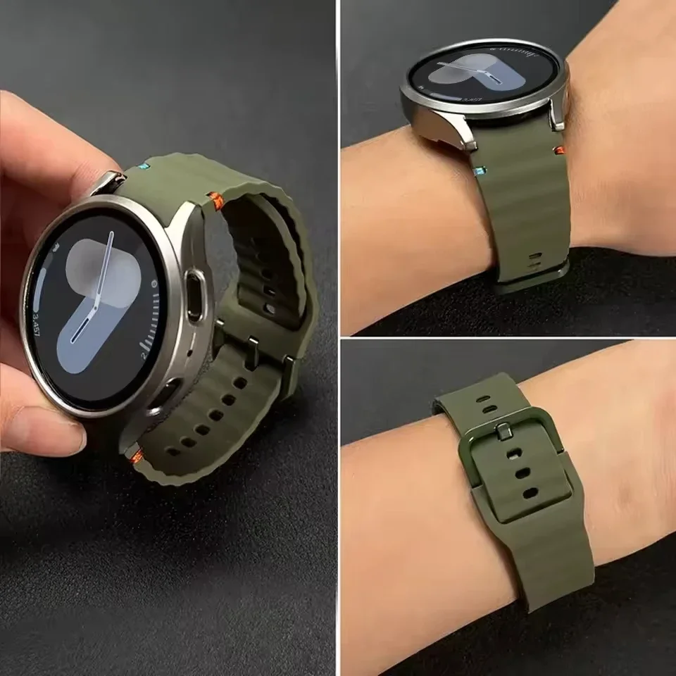 2 قطعة الفرقة الأصلية لساعة سامسونج جالاكسي 7 6 5 4 44 مللي متر 40 مللي متر/FE/Pro/الكلاسيكية سيليكون الرياضة حزام سوار كوريا غالاكسي 7 حزام