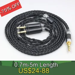 16 Core 7N OCC Black Braided Earphone Cable For Focal Clear Elear Elex Elegia Stellia Dual 3.5mm headphone plug LN008263