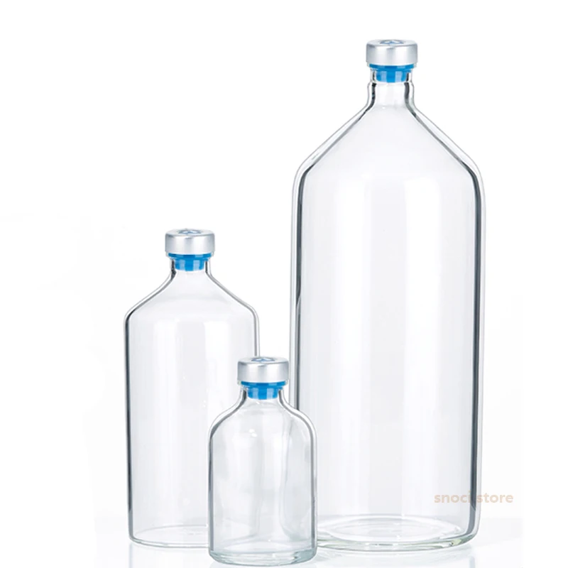 Anaerobic bottle top empty bottle fermentation reaction glass bottle sealed reaction bottle culture tank jaw bottle transparent