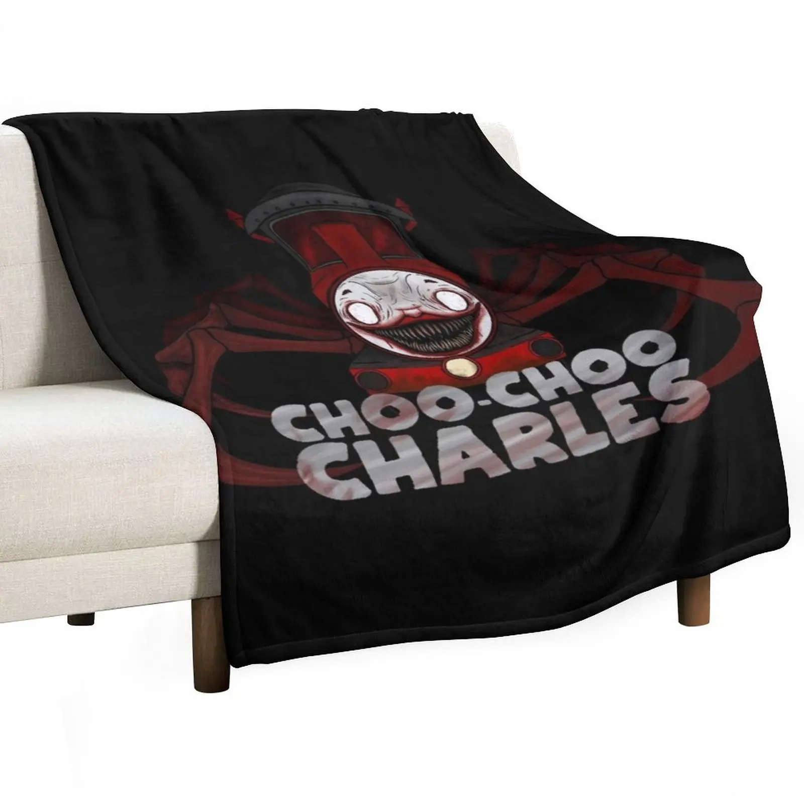 

Choo Choo Charles monster spider train art Throw Blanket Picnic Bed Blankets