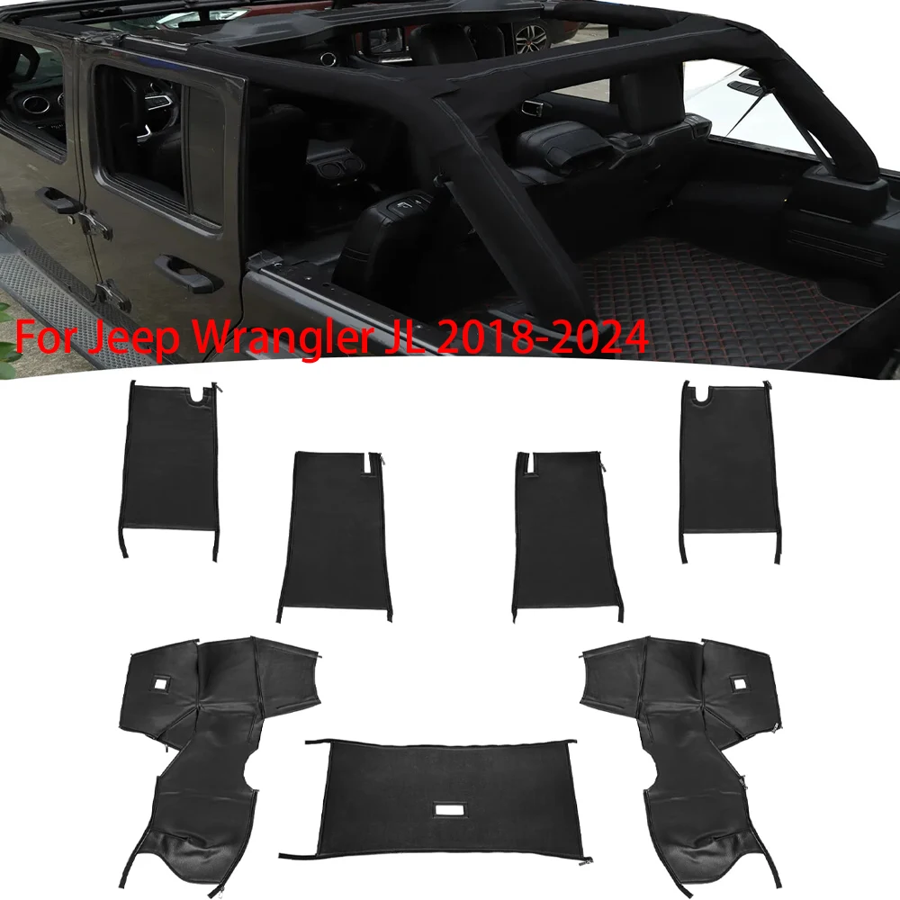 

TML 8pcs Roll Bar Cover Padding for Jeep Wrangler JL Unlimited 2018-2024 JLU Sahara Rubicon 4-Door with Grab Bag Black Leather