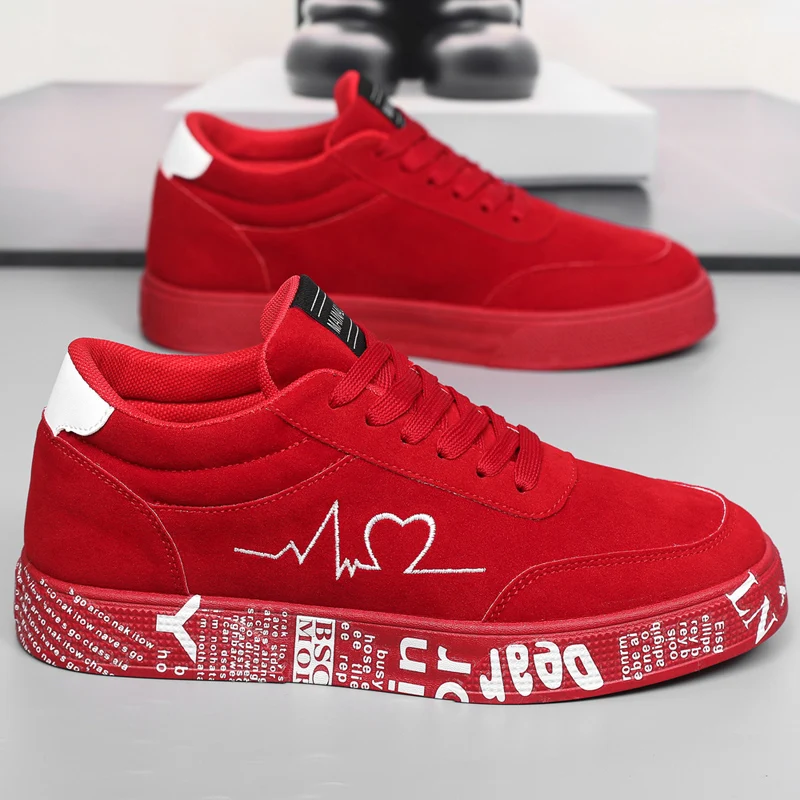 Breathable Mid-Top Sneakers , Heart & Music Graphic Design, Casual Streetwear Shoes for Couples, Valentine's Day & Birthday Gift - view 5