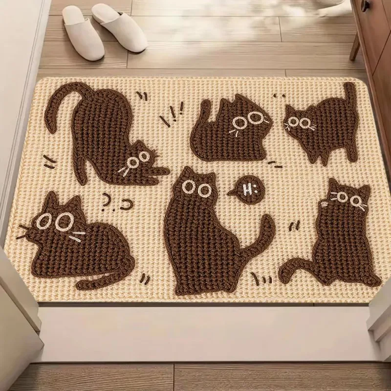 VIKAMA Scandinavian Pine Doormat Bedroom Home Office Porch - Non-Slip Noise-Reducing Natural-Wood Indoor Home Decor