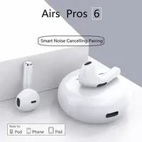 New Pro 6 TWS Wireless Bluetooth Earphones with Microphone Fone, Suitable for Apple iPhone, Xiaomi Sports Running Earphones