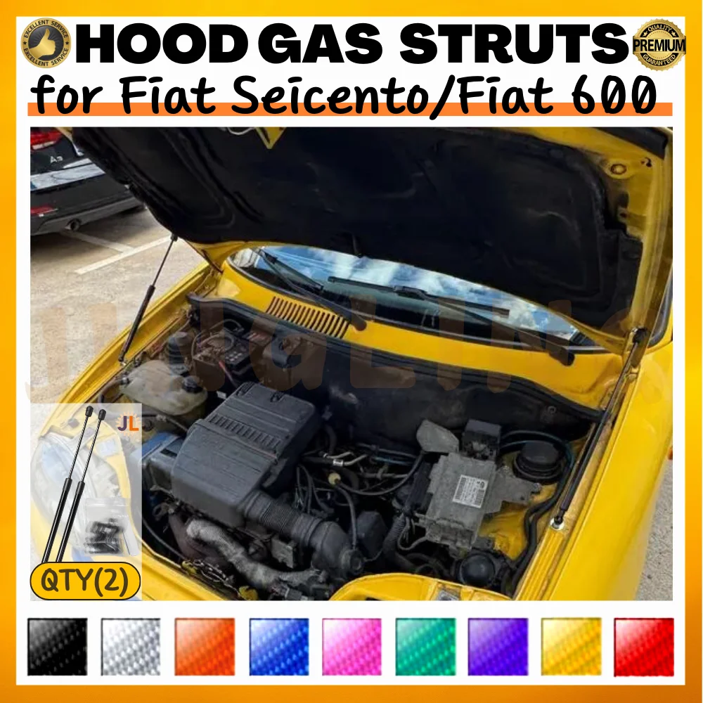 

Qty(2) Стойки капота для Fiat Seicento для Fiat 600 1997-2010, передняя часть капота, модификация подъемной опоры, демпферы, газовые пружины, амортизаторы