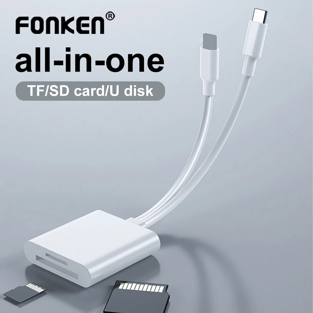 3 in 1 Type C & For IOS Adapter Multi Port TF CF SD Memory Card Reader USB Hub Converter USBC Camera OTG For Macbook Ipad Phone