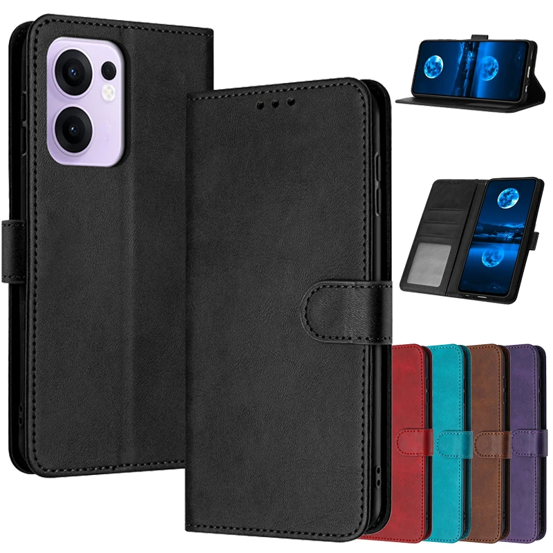 

Magnetic Flip Cover Leather Case For OPPO Reno13 F Reno12 FS Reno 11F 12F 13F 11 12 13 Pro 5G Cases Solid color Skin Wallet Bags
