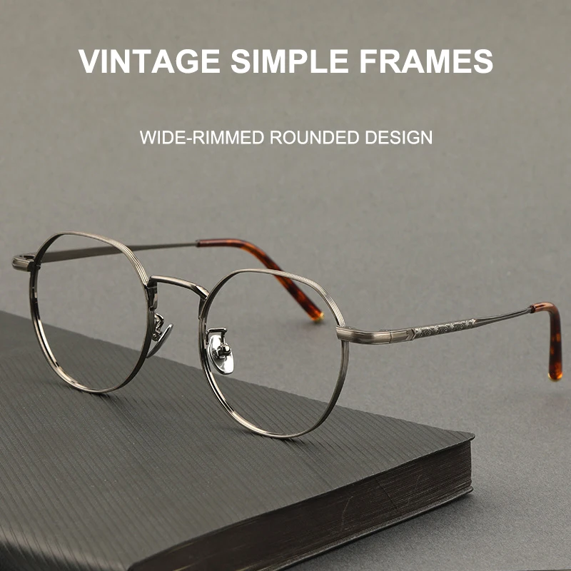 إطار نظارة معدني عتيق مصنوع يدويًا على الطراز الياباني للرجال نظارات دائرية خفيفة للغاية للنساء نظارات عصرية كلاسيكية كلاسيكية