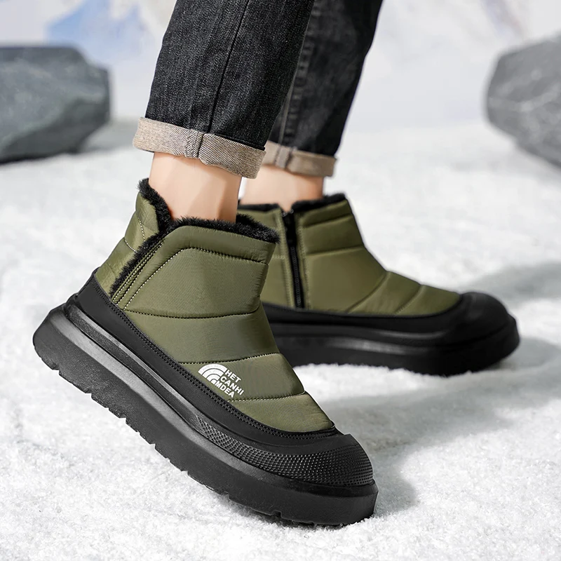 

2025 New Winter Plush Snow Boots for Men Thick Warm Women Man Cotton Shoes Waterproof Winter Boots Velvet Shoes for Men