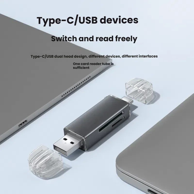 قارئ بطاقات USB 3.2 من النوع c متعدد الوظائف، بطاقة ذاكرة SD، محول بطاقة ذاكرة TF مناسب للتخزين في الهواتف المحمولة والكاميرا
