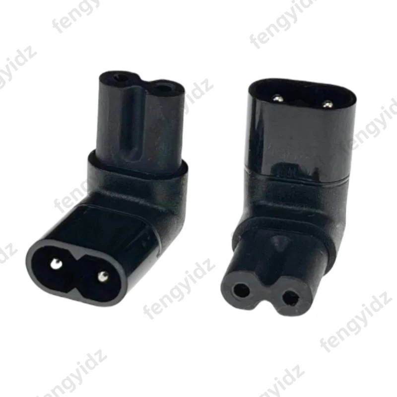 IEC320 2-Pin C7 أنثى إلى C8 ذكر الشكل 8 محول الطاقة حتى أسفل زاوية موصل الزاوية اليمنى التيار المتناوب محول الطاقة تمديد