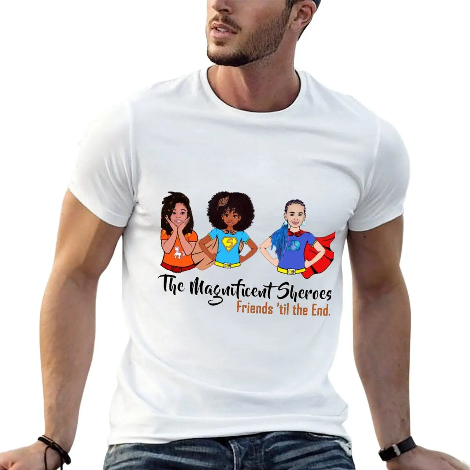 Футболка The Magnificent Sheroes с капюшоном, хлопковый топ с короткими рукавами