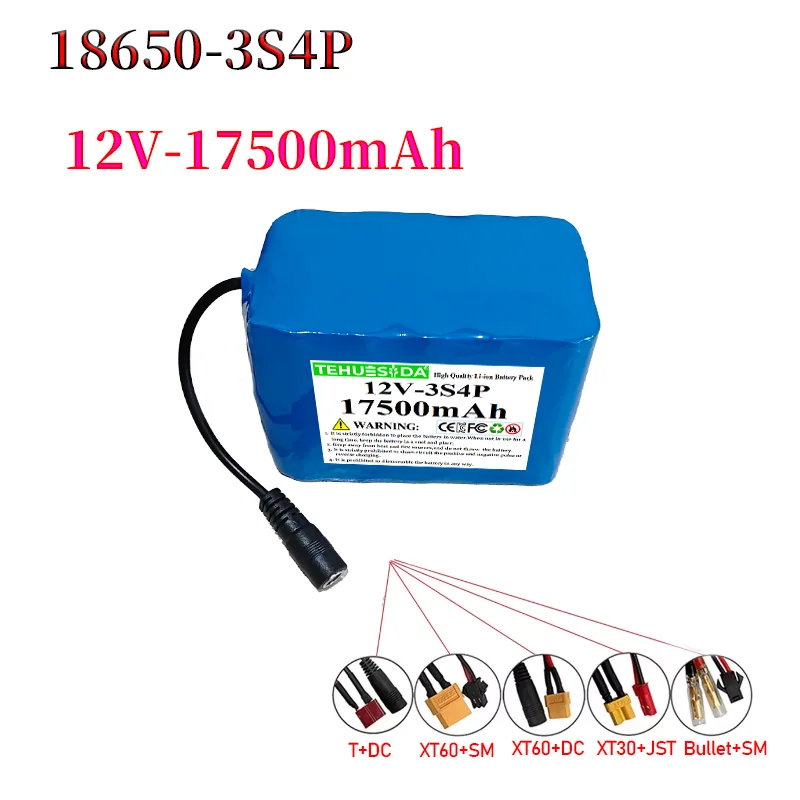 

12V Lithium Battery 17500mAh Outdoor Audio and Security Equipment Ternary Lithium Battery 18650 3S5P Lithium Battery Pack