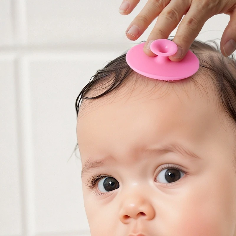 

Silicone Hair Washing Brush Baby Scalp Massage Brush Face Washing Brush Bath Brushes Soft Round Shampoo Comb Home Use Skin Care