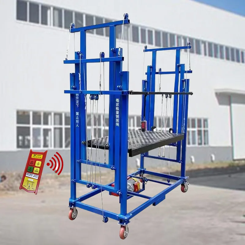 

High Quality 2-15m 300-500kg Portable Electric Scaffold Home Lift Tables Steel Wire Rope Sling Hoist