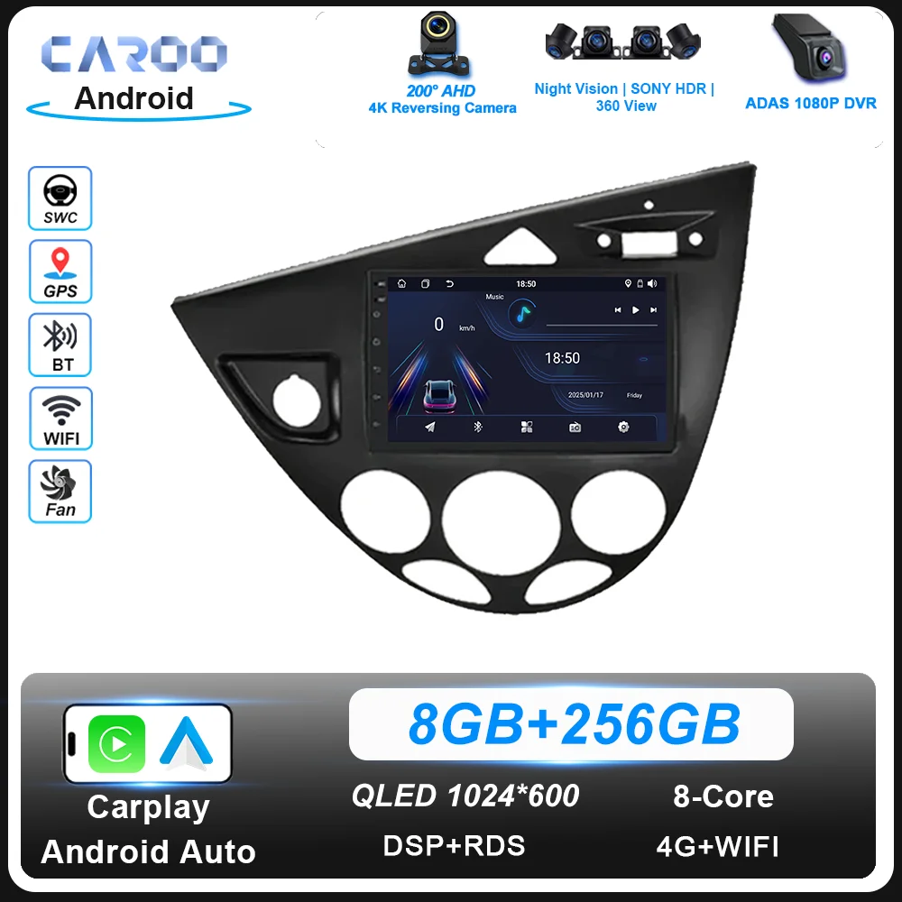 

Android Radio Stereo For Ford Fiesta 1995 -2001 Focus MK1 1998 -2004 Auto GPS Navigation High-Performance CPU Wireless Carplay
