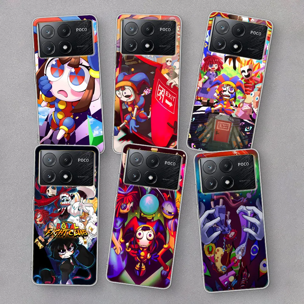 Pomni Amazing Digital Circus Case for Xiaomi Poco X5 X6 X3 F5 M5s F4 GT X4 NFC Pocophone F1 F3 M3 F2 M4 Pro M5 Soft Phone Cover