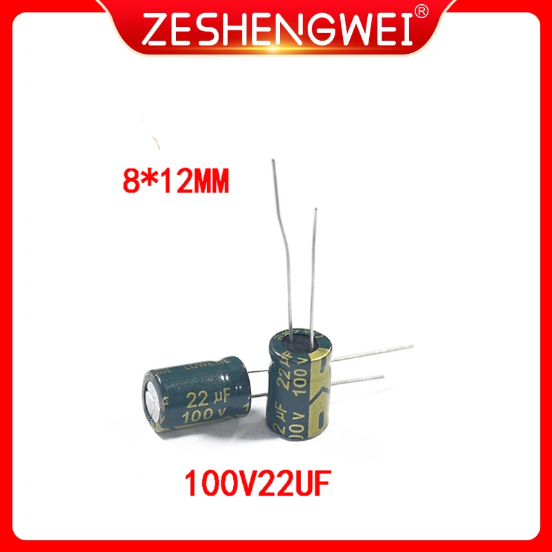 

20PCS 100V22UF Aluminum Electrolytic Capacitor 22UF 100V 8*12mm NEW Electrolytic Capacitor Size：8x12