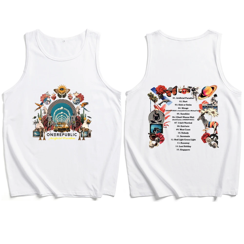 OneRepublic Artificial Paradise 2024 Tank Tops Vest  Man Woman Summer Casual Sleeveless T-shirt Fans Gift Tops