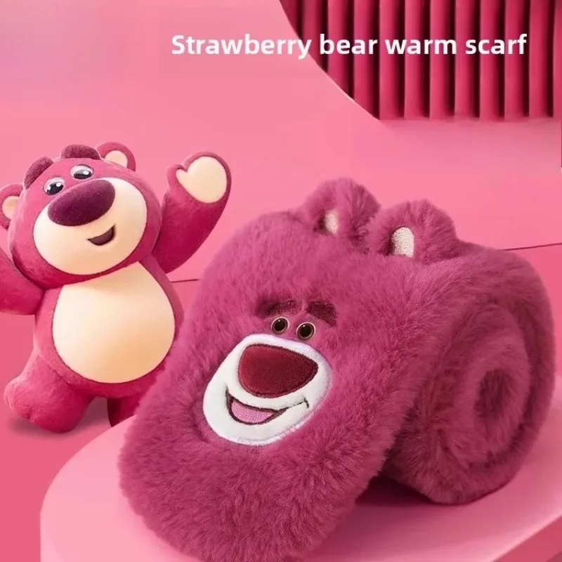Disney fraise ours chapeau écharpe intégrée femmes chaud polaire automne et hiver nouvelle écharpe enfants fille