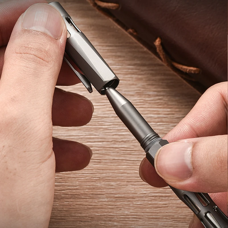 Titanium Tactical Pen with Tungsten Bead Window Breaker EDC Tool for Car Emergency Pocket Survival Gear view 4
