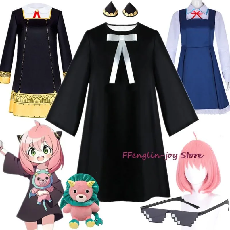 Anime Anya Cosplay Traje para Adultos e Crianças, Vestido, Meias, Chapelaria, Uniforme, Halloween, Festa de Natal, Saia, Roupas