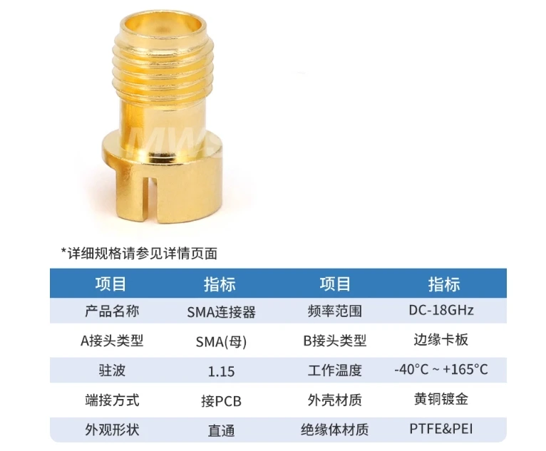 

SMA Женский смещенный зажим для ног, разъем для бокового крепления, толщина печатной платы 0,5-2 мм, 18 ГБ SMA-KHD101