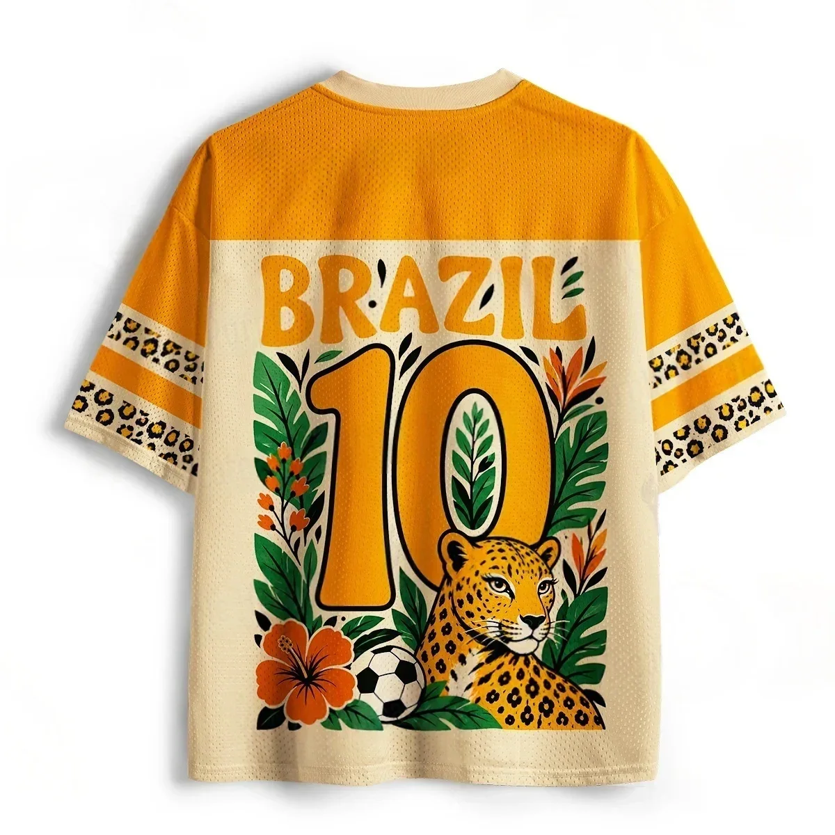 Brasilianischer tropischer Dschungel-Schwarzer Panther für Erwachsene und Kinder, tropische Fusarium-Blume, 3D-gedruckt, atmungsaktive, unterstützende Kurzarmbluse – Detail 5