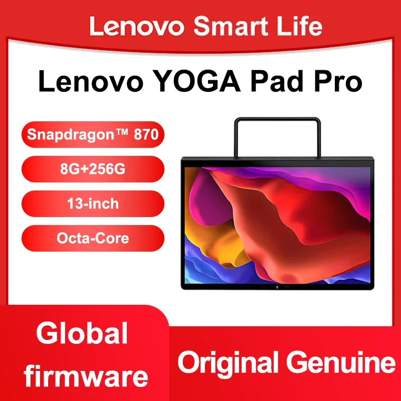 Global Rom Lenovo Yoga Pad Pro Tablet PC Snapdragon 870 Octa-Core 8Gb Ram 256GB Rom 13inch 2K Screen Android11 10200mAh Standard