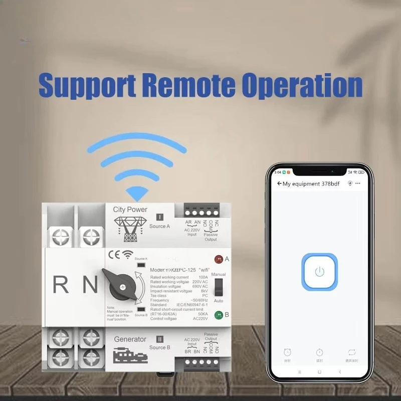Yro Wifi Generator Dual Power Transfer Switch Auto Mts 220v Smart Low Voltage Products Change Over Switch Netzumschalter