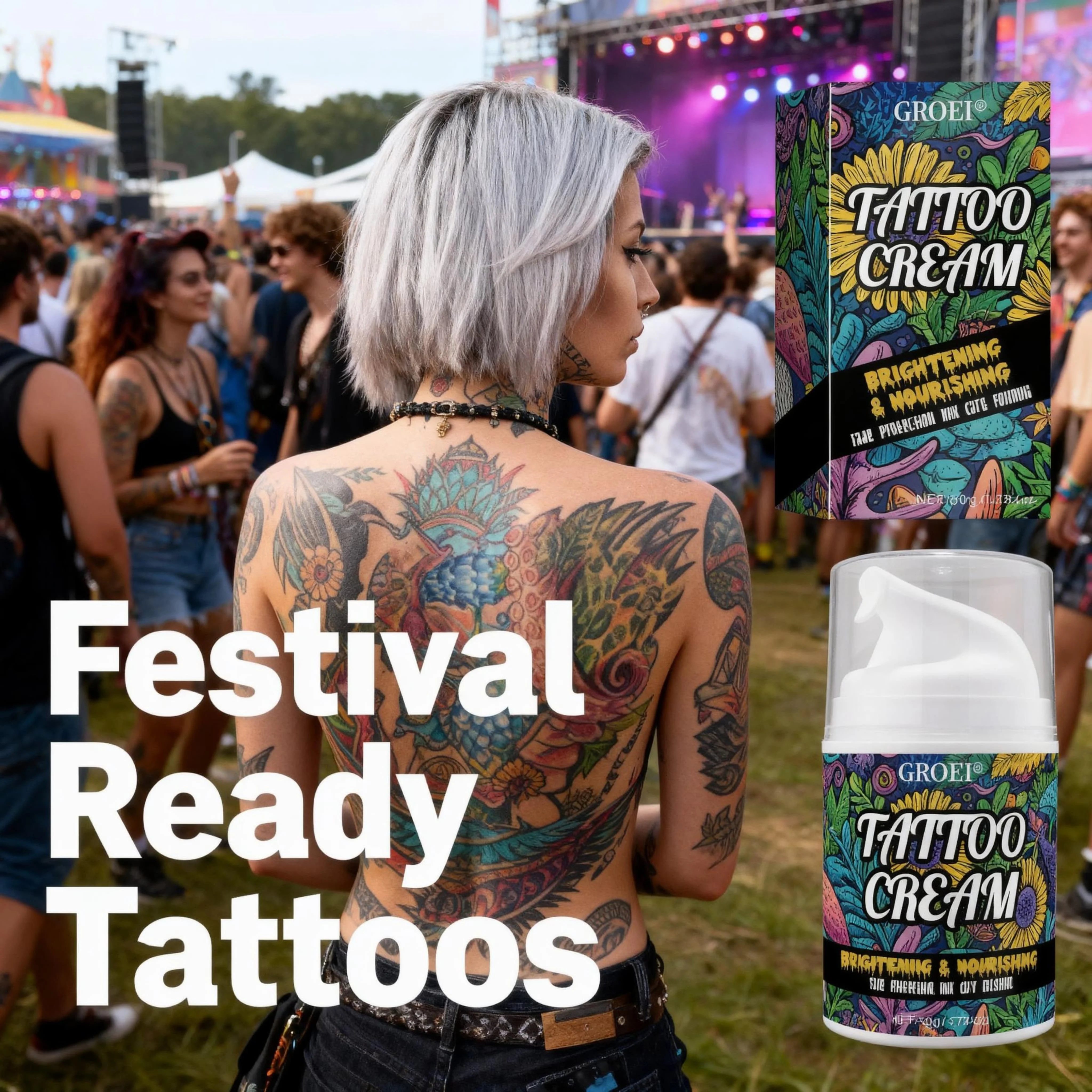 

Крем для ухода за татуировкой GROEI — заживляющий бальзам после татуировки с центеллой и кокосовым маслом, предотвращает выцветание цвета, обеспечивает глубокое увлажнение