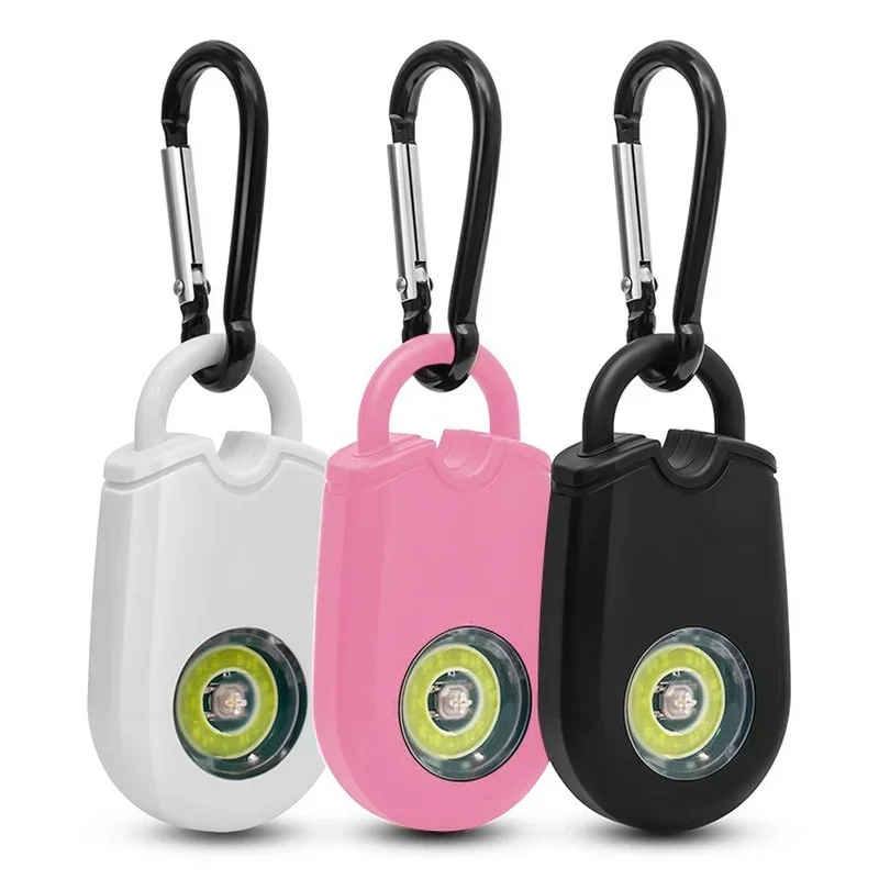 

Portable Emergency Girl Women Security Alarms Self-Defense 130 DB Decibels with LED Light Safety Key Chain Pedant Anti-wolf