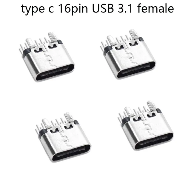 2PC Złącze USB typu c 16p pionowe bezpośrednie wstawianie L6.5 Ultra krótkie USB3.1 16Pin 4Pin Płytka Stałe gniazdo żeńskie H6.5