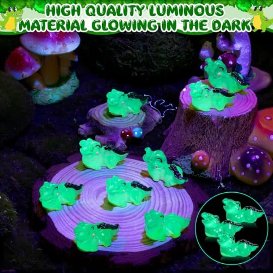 52PCS Luminous Miniature Crocodiles Figurines Mini Resin Crocodile - view 5