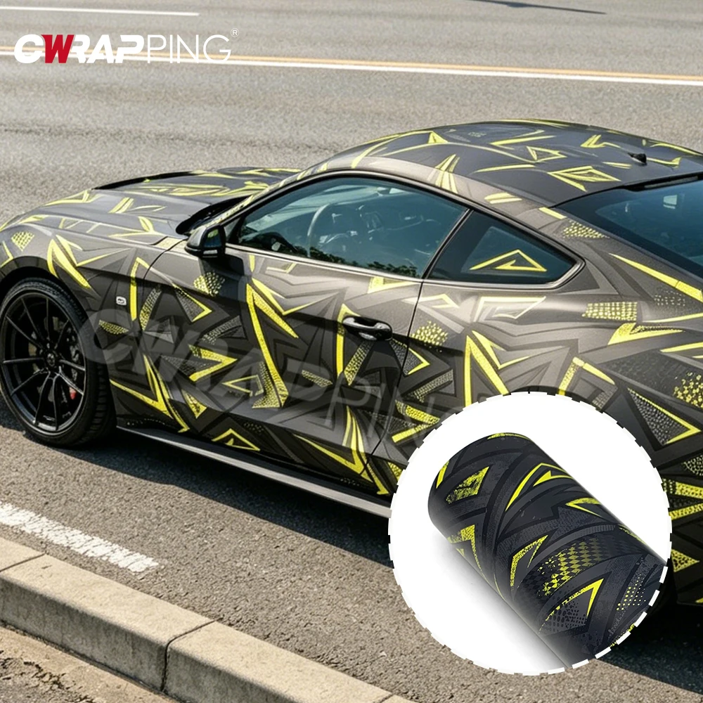Car Adhesive Vinyl for Motorcycle Cyberpunk Skateboards DIY Waterproof Vinyl Car Wrapping Film Triangle Sticker Decals Graphics