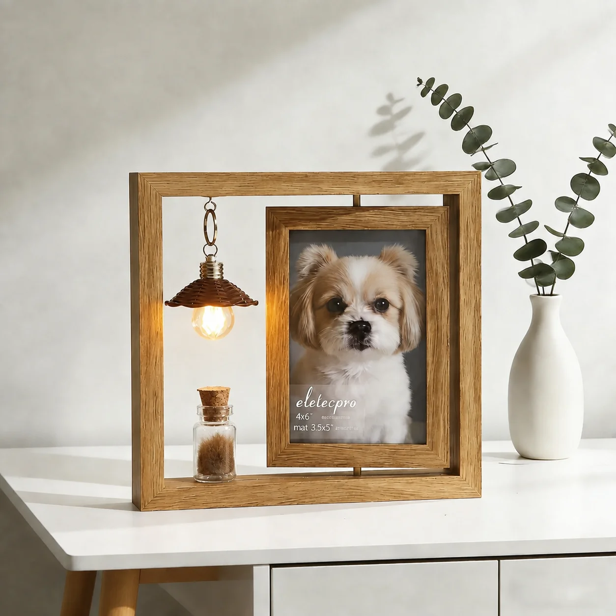 Custom Pet Memorial Wooden Photo Album Personalized Dog Cat Tribute Pet Fur Hair Storage Keepsake Gift for Pet Lovers