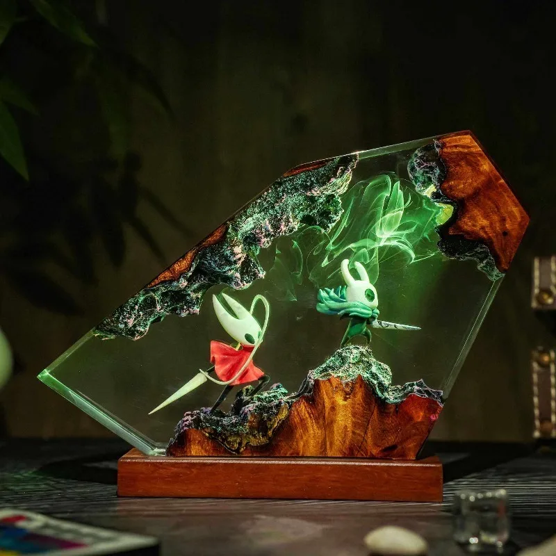 Epoxy Resin Lamp Desktop Figurine Decor For Friend Dad Father Day Gift Soft Light Fine Workmanship Ornament