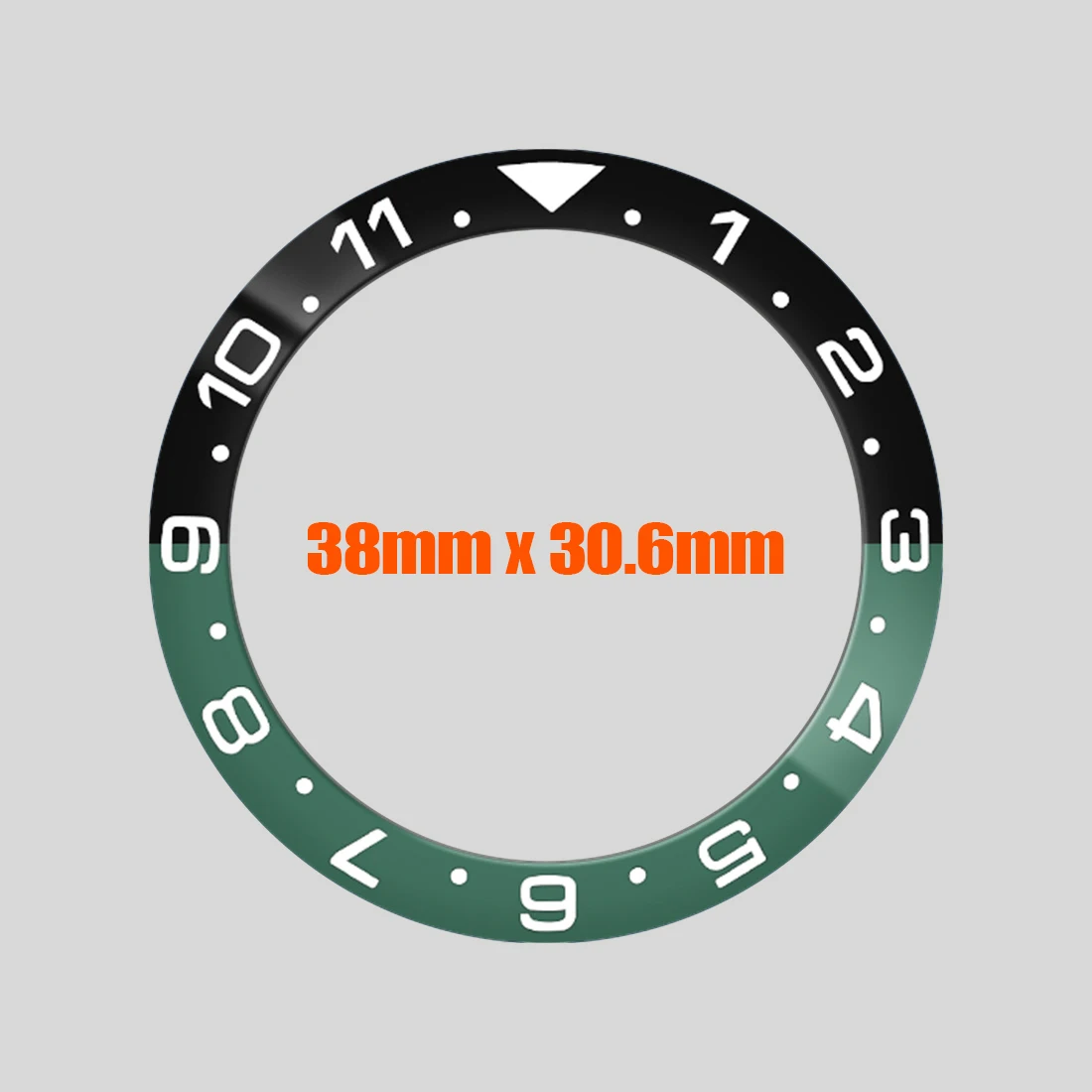 Inserto de bisel de cerámica curvado GMT de 38mm 1-12 apto para caja de reloj SUB GMT NH35 NH36 caja de reloj 38x30,6mm piezas de anillo de inserción de bisel