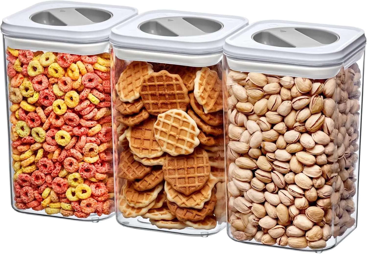 

Набор акриловых контейнеров Carol, 96 унций (3 шт.), пластиковые герметичные емкости для хранения продуктов, штабелируемые для хранения в кладовой, без BPA и пищевых добавок.