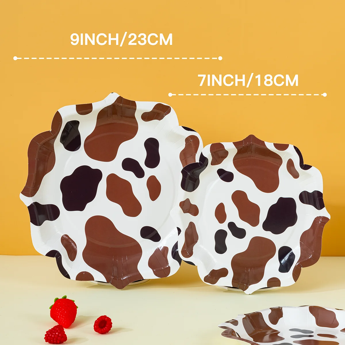10/25/50pcs Cow Print Disposable Paper Plates for Western Cowboy Themed Birthday Party Supplies image 4