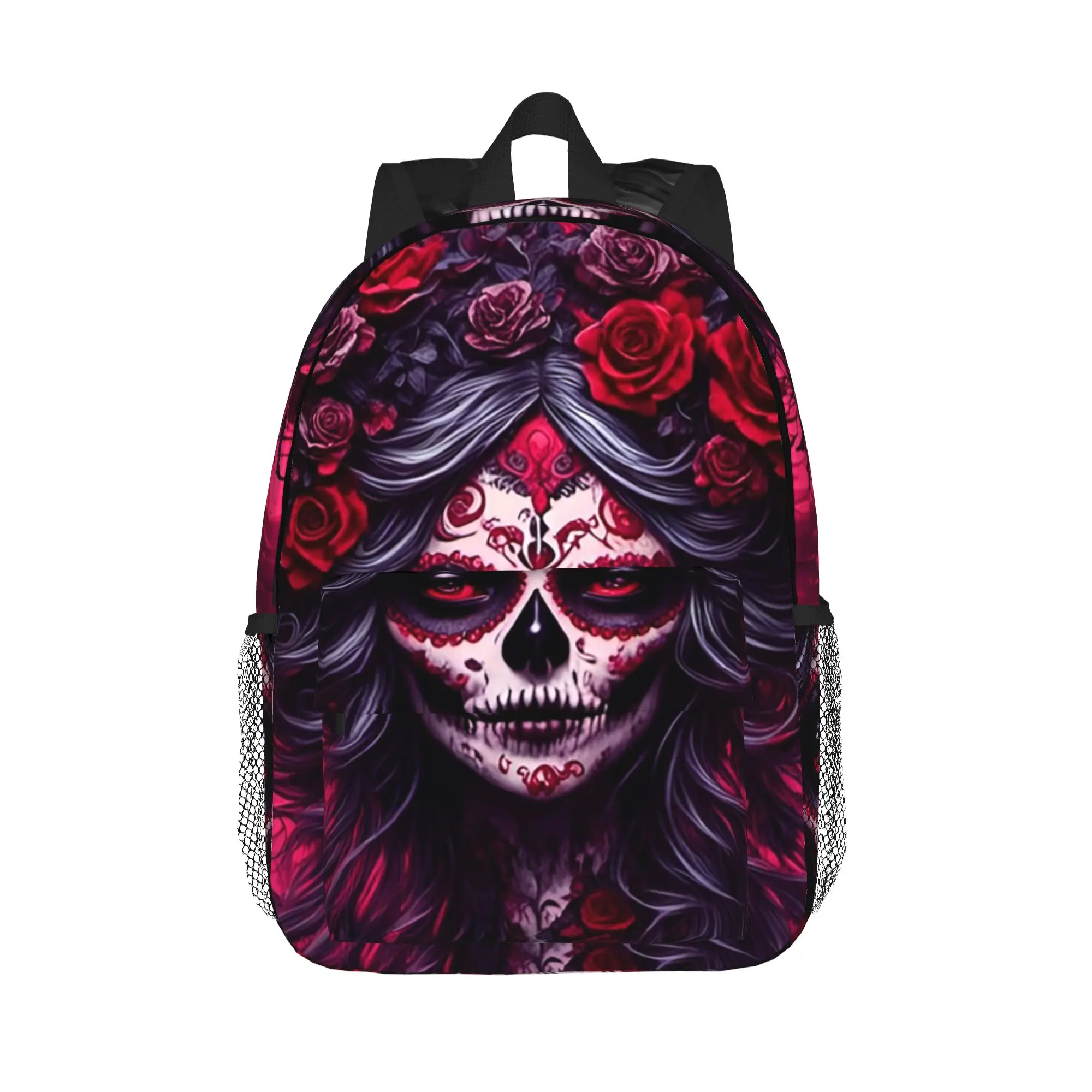 Mexican Catrina Girl Day Of The Dead Sugar Skull Backpack Hot Sale Daypack BookBag Shoulder Bags for Men Women School Bag