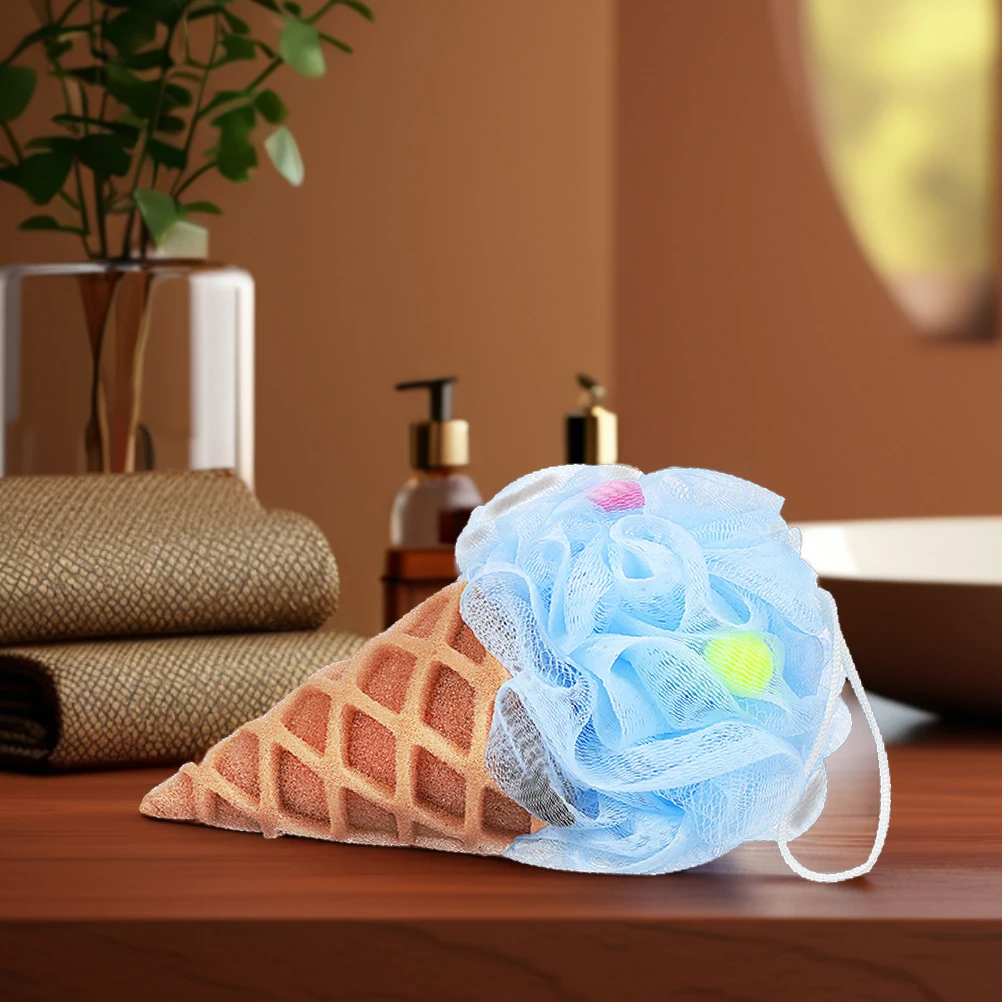 

4 Pcs Ice Cream Bath Balls Sponge Loofahs Soft Material Rich Foam Portable Reusable Spa Accessories Kids Shower Luffa Body