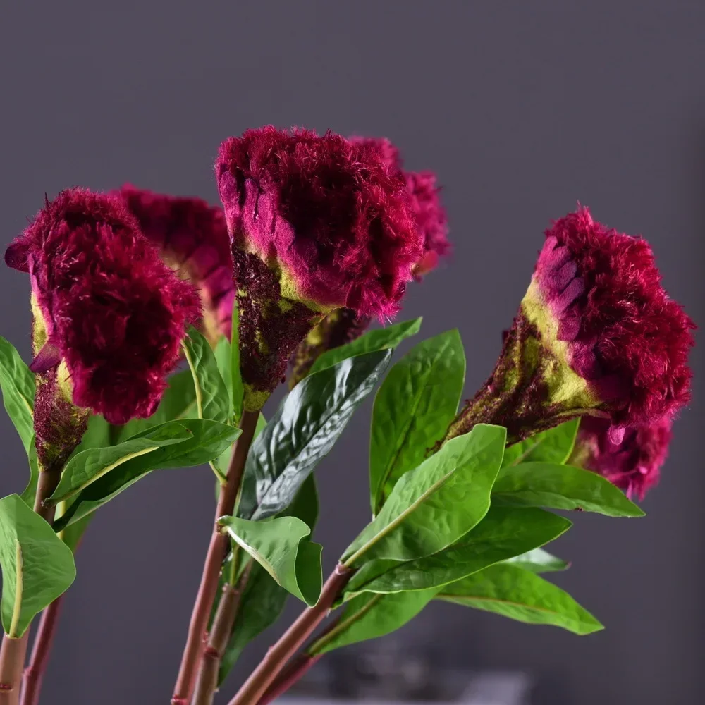 57CM 1Pc Simulation Cockscomb Home Living Room Dining Table Wedding Decoration Artificial Flower High Quality Fake Plant