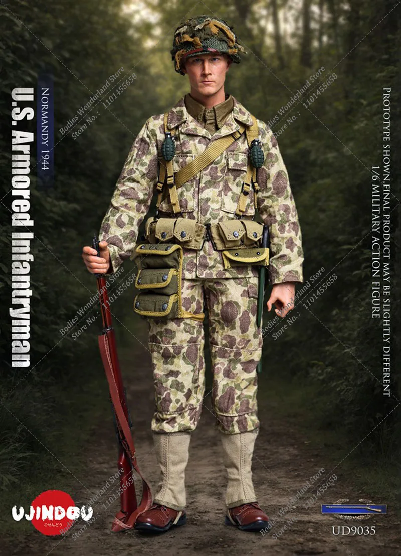 In Stock UJINDOU UD9035 1/6 Scale Collectible Normandy 1944 US Armored Infantryman 12Inch Male Soldier Full Set Action Figure